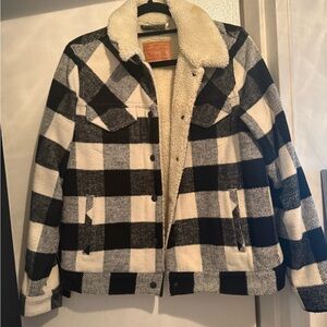 Levi's Black and White Plaid Jacket